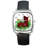 Boot in the grass Square Metal Watch