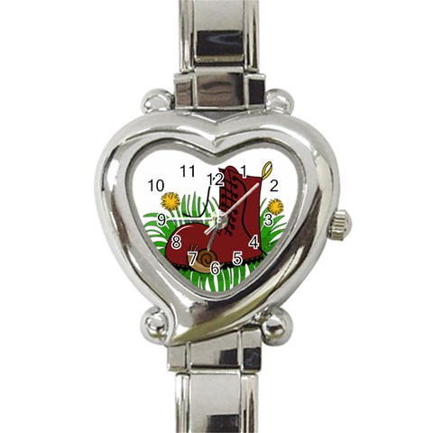 Boot in the grass Heart Italian Charm Watch from ArtsNow.com Front
