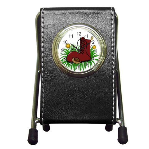 Boot in the grass Pen Holder Desk Clocks from ArtsNow.com Front
