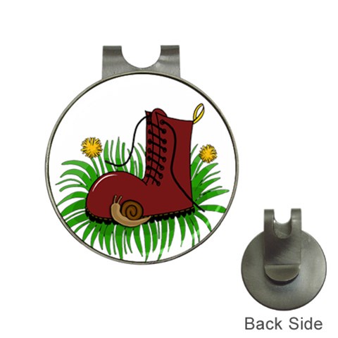 Boot in the grass Hat Clips with Golf Markers from ArtsNow.com Front