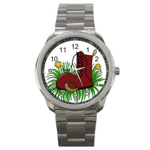 Boot in the grass Sport Metal Watch from ArtsNow.com Front