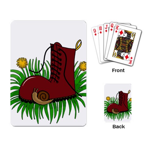 Boot in the grass Playing Card from ArtsNow.com Back