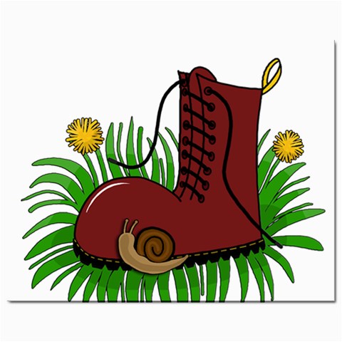 Boot in the grass Mini Button Earrings from ArtsNow.com Front