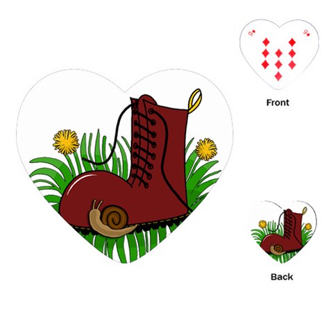 Boot in the grass Playing Cards (Heart)  from ArtsNow.com Front