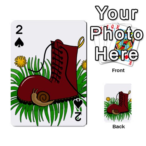 Boot in the grass Playing Cards 54 Designs  from ArtsNow.com Front - Spade2