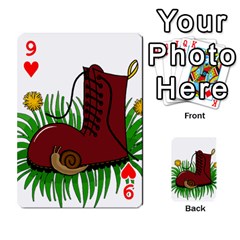 Boot in the grass Playing Cards 54 Designs  from ArtsNow.com Front - Heart9