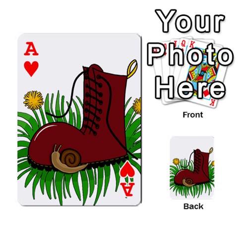 Ace Boot in the grass Playing Cards 54 Designs  from ArtsNow.com Front - HeartA
