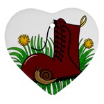 Boot in the grass Heart Ornament (2 Sides)