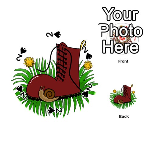Boot in the grass Playing Cards 54 (Round)  from ArtsNow.com Front - Spade2