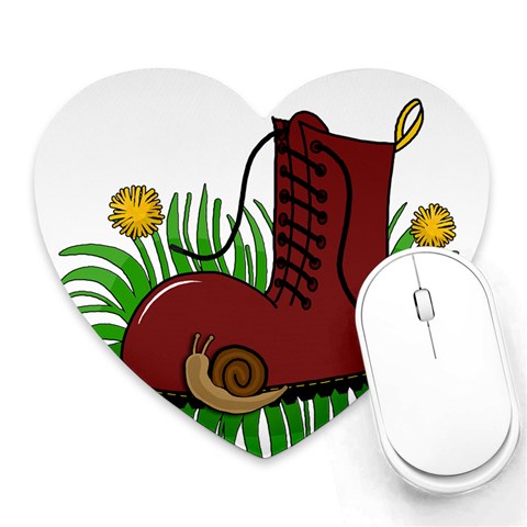 Boot in the grass Heart Mousepads from ArtsNow.com Front