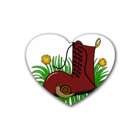 Boot in the grass Rubber Coaster (Heart)  from ArtsNow.com Front