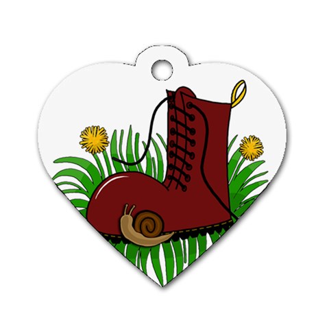 Boot in the grass Dog Tag Heart (One Side) from ArtsNow.com Front