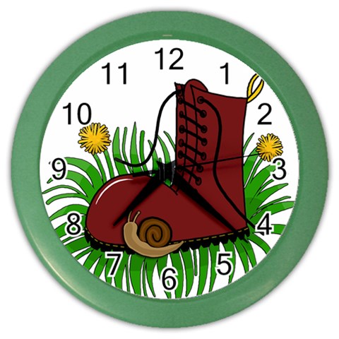 Boot in the grass Color Wall Clocks from ArtsNow.com Front