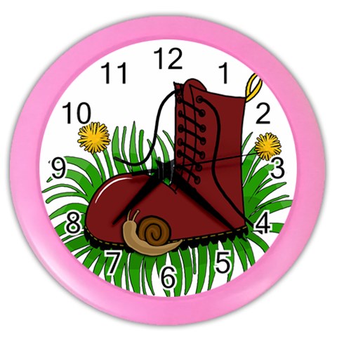 Boot in the grass Color Wall Clocks from ArtsNow.com Front
