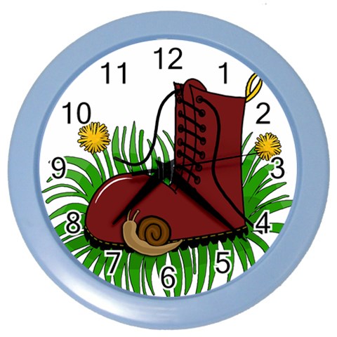 Boot in the grass Color Wall Clocks from ArtsNow.com Front