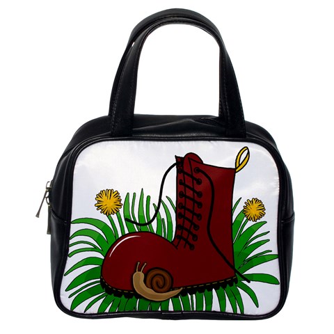 Boot in the grass Classic Handbags (One Side) from ArtsNow.com Front