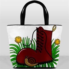 Boot in the grass Bucket Bags from ArtsNow.com Front