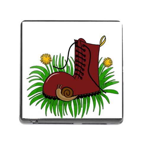 Boot in the grass Memory Card Reader (Square) from ArtsNow.com Front