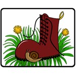 Boot in the grass Fleece Blanket (Medium) 