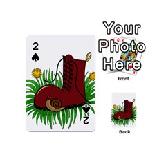 Boot in the grass Playing Cards 54 (Mini)  from ArtsNow.com Front - Spade2