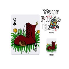 Queen Boot in the grass Playing Cards 54 (Mini)  from ArtsNow.com Front - SpadeQ