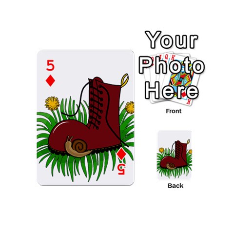 Boot in the grass Playing Cards 54 (Mini)  from ArtsNow.com Front - Diamond5