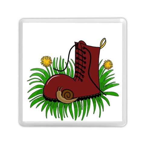 Boot in the grass Memory Card Reader (Square)  from ArtsNow.com Front