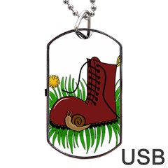 Boot in the grass Dog Tag USB Flash (Two Sides)  from ArtsNow.com Front