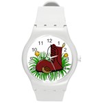 Boot in the grass Round Plastic Sport Watch (M)