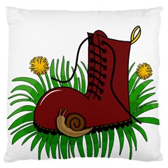 Boot in the grass Large Cushion Case (Two Sides) from ArtsNow.com Front