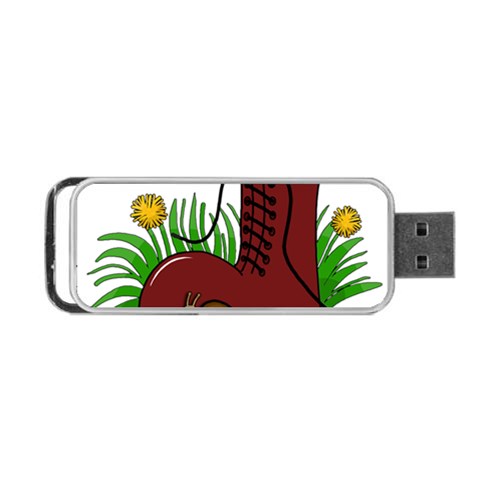 Boot in the grass Portable USB Flash (One Side) from ArtsNow.com Front