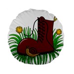 Boot in the grass Standard 15  Premium Round Cushions