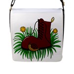 Boot in the grass Flap Messenger Bag (L) 