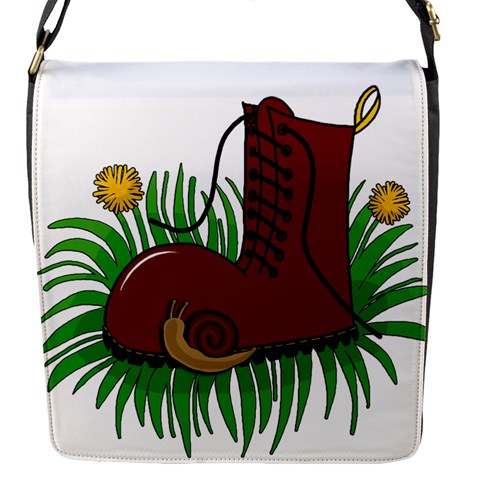 Boot in the grass Flap Messenger Bag (S) from ArtsNow.com Front
