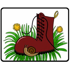 Boot in the grass Double Sided Fleece Blanket (Medium)  from ArtsNow.com 58.8 x47.4  Blanket Front