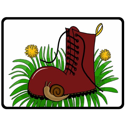 Boot in the grass Double Sided Fleece Blanket (Large)  from ArtsNow.com 80 x60  Blanket Front