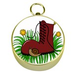 Boot in the grass Gold Compasses