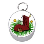 Boot in the grass Mini Silver Compasses