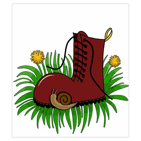 Boot in the grass Drawstring Pouches (Small)  from ArtsNow.com Front