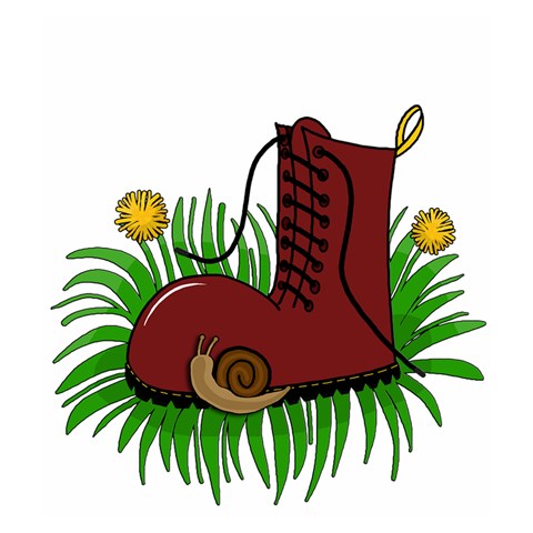 Boot in the grass Drawstring Pouches (Medium)  from ArtsNow.com Back