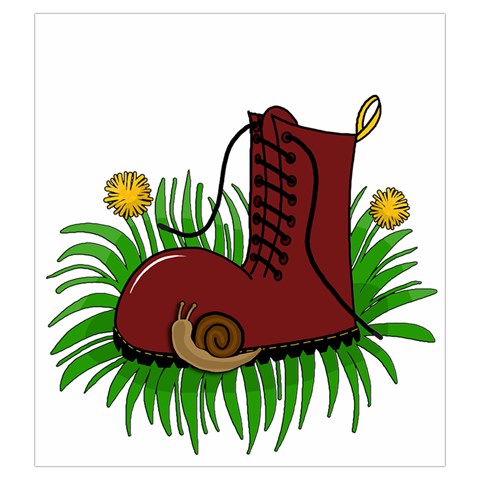 Boot in the grass Drawstring Pouches (Large)  from ArtsNow.com Front