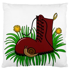 Boot in the grass Large Flano Cushion Case (Two Sides) from ArtsNow.com Front