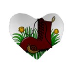 Boot in the grass Standard 16  Premium Flano Heart Shape Cushions