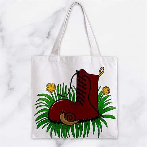 Boot in the grass Zipper Grocery Tote Bag from ArtsNow.com Front