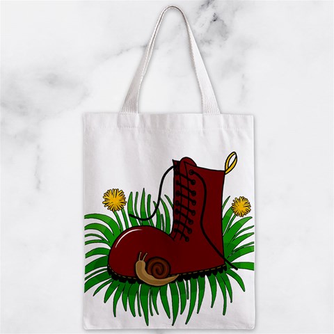 Boot in the grass Zipper Classic Tote Bag from ArtsNow.com Front