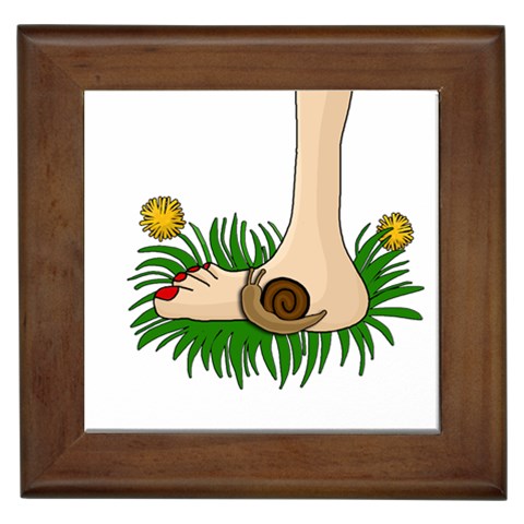 Barefoot in the grass Framed Tiles from ArtsNow.com Front