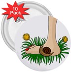 Barefoot in the grass 3  Buttons (10 pack) 