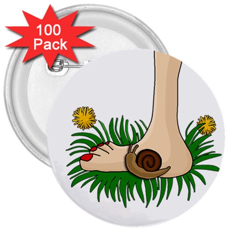 Barefoot in the grass 3  Buttons (100 pack)  from ArtsNow.com Front