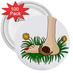 Barefoot in the grass 3  Buttons (100 pack) 