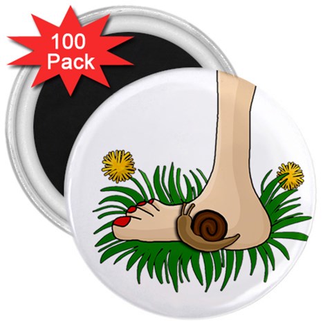 Barefoot in the grass 3  Magnets (100 pack) from ArtsNow.com Front